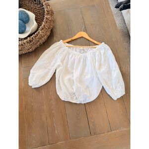 Cynthia Rowley Eyelet Off The Shoulder Blouse Womens White L